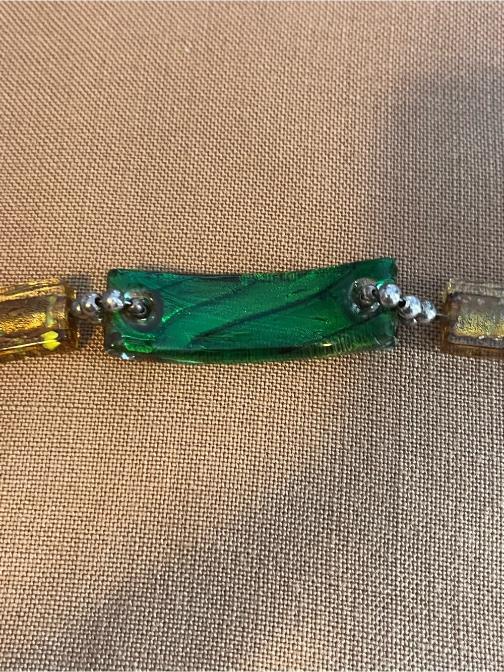 Rectangular Multi Color Glass Bead Bracelet - Picture 3 of 5